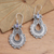 Rainbow moonstone dangle earrings, 'Sky's Heart' - Sterling Silver Dangle Earrings with Rainbow Moonstone thumbail