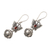 Garnet dangle earrings, 'Butterfly Bell' - Garnet and Sterling Silver Butterfly Dangle Earrings (image 2b) thumbail