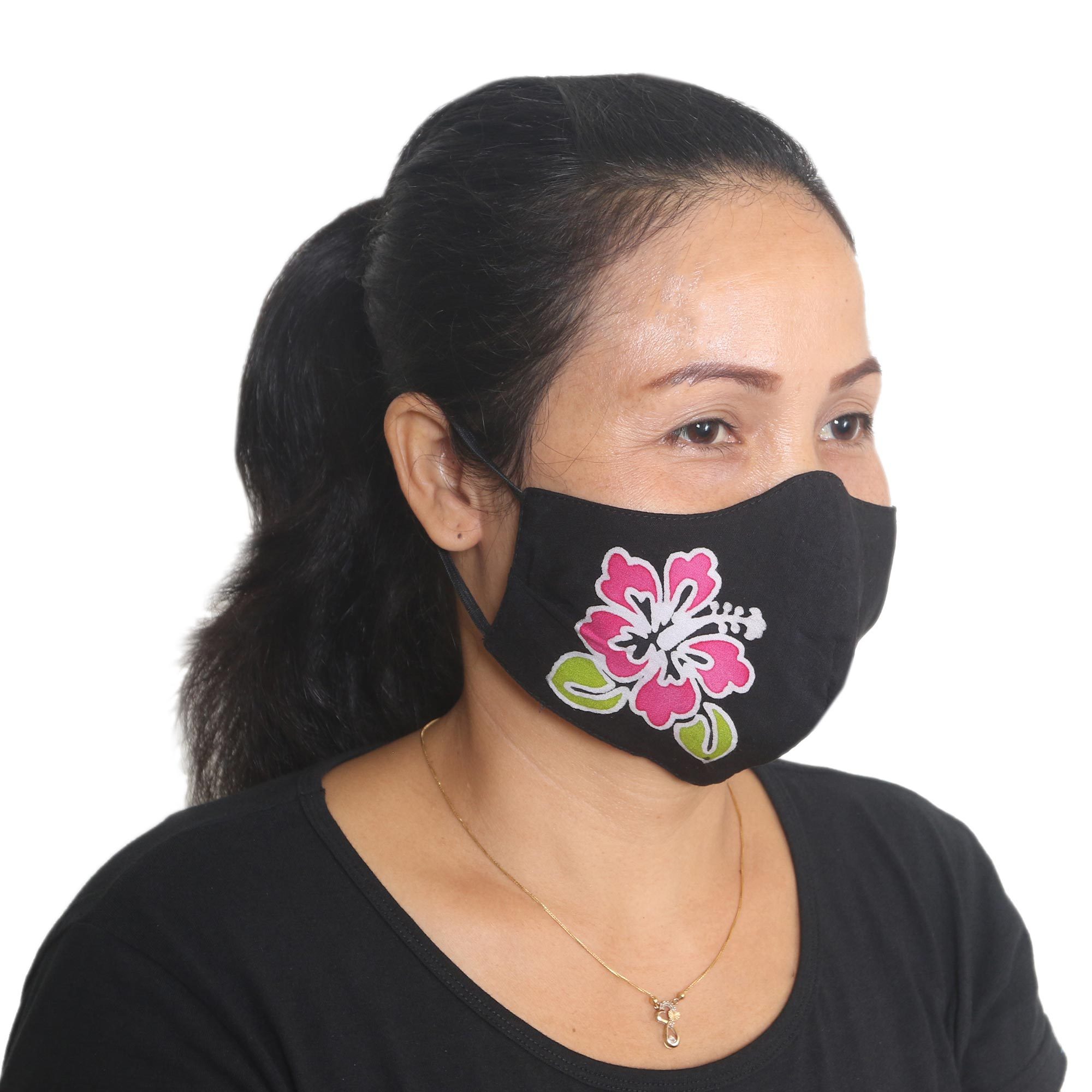 UNICEF Market 4 HandPainted Rayon Batik Contoured Face Masks