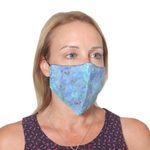 Rayon batik face masks, 'Island Blossoms' (set of 4) - 4 Handmade Floral Batik 2-Layer Face Masks from Bali