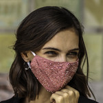 Beaded rayon lace face masks, 'Island Elegance' (set of 3) - 3 Beaded Lace Embroidered Contoured Face Masks