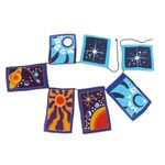 Batik rayon bunting, 'Celestial Gods' - Batik Rayon Bunting with Celestial Motif