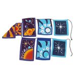 Batik rayon bunting, 'Celestial Gods' - Batik Rayon Bunting with Celestial Motif