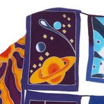 Batik rayon bunting, 'Celestial Gods' - Batik Rayon Bunting with Celestial Motif