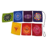 Batik rayon bunting, 'Old Chakra' - Hand-Painted Batik Rayon Bunting