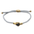 Brass and black agate unity bracelet, 'Golden Grey Handshake' - Bali Brass and Black Agate Grey Cord Unity Bracelet thumbail