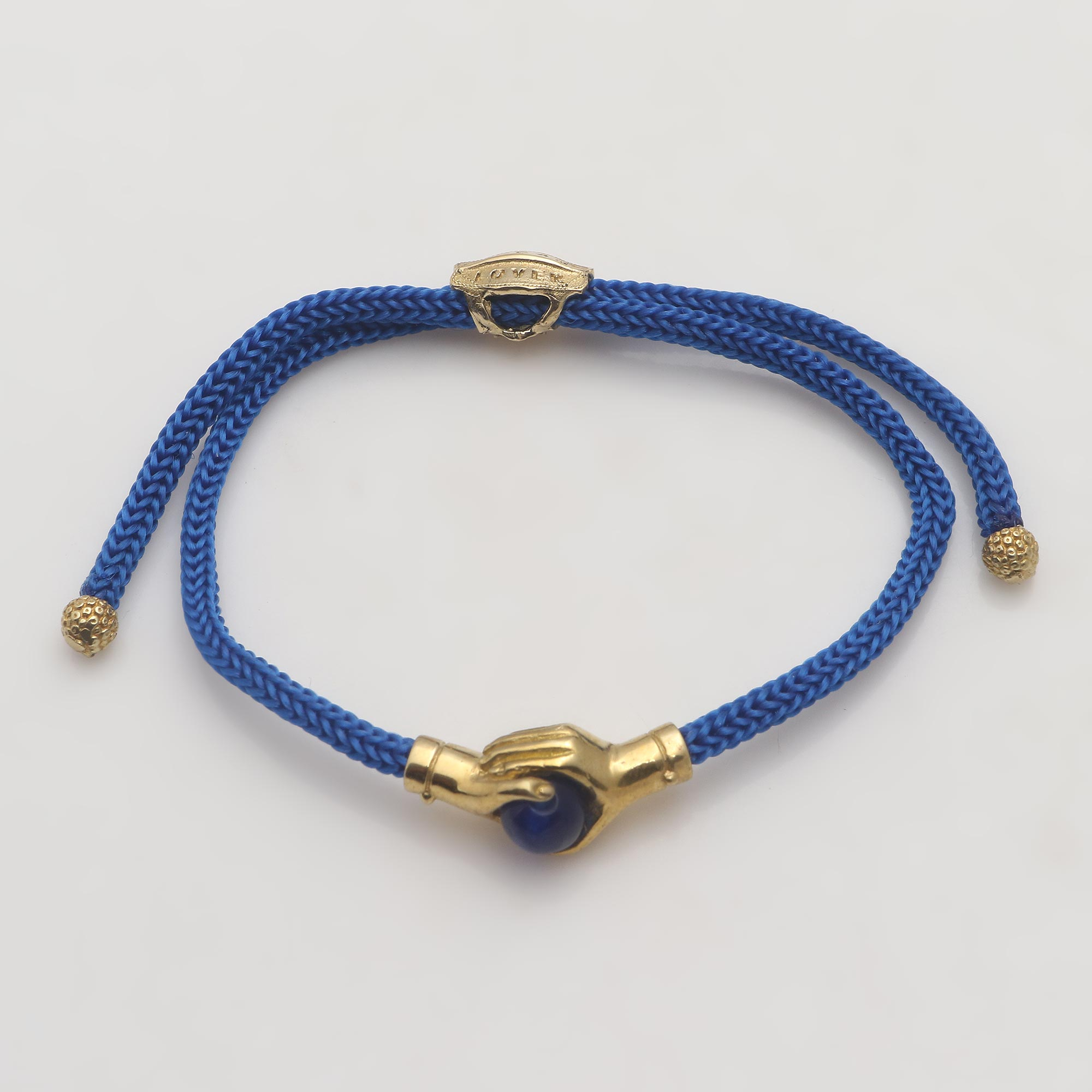 Silver Lockit Bracelet, Silver and Blue Polyester Cord - Categories