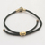 Brass unity bracelet, 'Golden Blue Handshake' - Bali Brass & Reconstituted Turquoise Cord Unity Bracelet (image 2c) thumbail