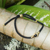 Brass and obsidian unity bracelet, 'Golden Handshake' - Brass and Black Obsidian Cord Unity Bracelet from Bali (image 2b) thumbail