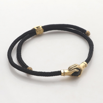 Adjustable Rope Bracelet - Brass & Unity
