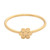 Gold plated band ring, 'Flower of Gold' - Dainty Gold Plated Flower Motif Ring thumbail
