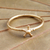 Gold plated band ring, 'Shiny Star' - Beaded Gold Plated Star Ring from Bali (image 2) thumbail