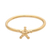 Gold plated band ring, 'Shiny Star' - Beaded Gold Plated Star Ring from Bali thumbail