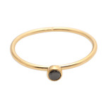 Gold plated onyx solitaire ring, 'Subtly Sweet' - Onyx Solitaire Ring in 18k Gold Plated Sterling Silver