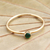 Gold plated green quartz solitaire ring, 'Subtly Sweet' - Green Quartz Gold Plated Solitaire Ring (image 2) thumbail