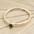 Gold plated green quartz solitaire ring, 'Subtly Sweet' - Green Quartz Gold Plated Solitaire Ring (image 2b) thumbail