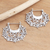 Sterling silver hoop earrings, 'Engraved Curves' - Balinese Sterling Silver Hoop Earrings (image 2) thumbail