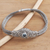 Blue topaz pendant bracelet, 'Forest Circle' - Balinese Sterling Silver Pendant Bracelet with Blue Topaz (image 2b) thumbail