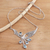 Blue topaz pendant necklace, 'Winged Dreams' - Balinese Blue Topaz Sterling Silver Pendant Necklace (image 2b) thumbail