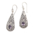 Amethyst dangle earrings, 'Native Charm' - Amethyst and Sterling Silver Dangle Earrings