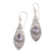 Amethyst dangle earrings, 'Native Beauty' - Silver and Amethyst Dangle Earrings