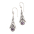 Amethyst dangle earrings, 'Garden of Life' - Tropical Flower Dangle Earrings with Amethyst