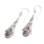 Amethyst dangle earrings, 'Garden of Life' - Tropical Flower Dangle Earrings with Amethyst