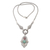 Gold-accented amazonite pendant necklace, 'Kingdom Fort' - Hand Crafted 3 Carat Amazonite and Silver Pendant Necklace