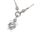 Cultured mabe pearl and blue topaz pendant necklace, 'Badung Blue' - Blue Cultured Mabe Pearl Necklace with Blue Topaz (image 2a) thumbail