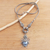 Cultured mabe pearl and blue topaz pendant necklace, 'Badung Blue' - Blue Cultured Mabe Pearl Necklace with Blue Topaz (image 2b) thumbail