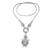 Cultured mabe pearl and blue topaz pendant necklace, 'Badung Blue' - Blue Cultured Mabe Pearl Necklace with Blue Topaz (image 2c) thumbail