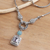 Gold-accented amazonite and amethyst Y-necklace, 'Royal Table' - Amazonite and Amethyst Pendant Y-Necklace Gold Plated Accent