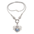 Halskette mit Anhänger aus kultivierten Mabe-Perlen und Amethyst - Herz-Halskette mit Amethyst und kultivierten Mabe-Perlen