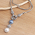 Cultured mabe pearl Y-necklace, 'Badung Belle' - Blue and White Cultured Mabe Pearl Necklace thumbail