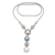 Cultured mabe pearl Y-necklace, 'Badung Belle' - Blue and White Cultured Mabe Pearl Necklace (image 2a) thumbail