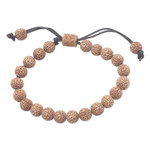 Beaded bracelet, 'Chakra Beauty' - Handmade Beaded Cow Bone Bracelet from Bali