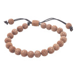 Beaded bracelet, 'Chakra Beauty' - Handmade Beaded Cow Bone Bracelet from Bali