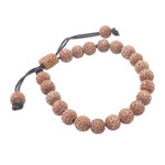 Beaded bracelet, 'Chakra Beauty' - Handmade Beaded Cow Bone Bracelet from Bali