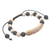 Lava stone beaded bracelet, 'Suggestion of Peace' - Hand Carved Lava Stone Beaded Peace Bracelet (image 2d) thumbail