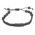 Buffalo horn and lava stone beaded bracelet, 'Midnight Protection' - Hand Made Buffalo Horn and Lava Stone Beaded Bracelet