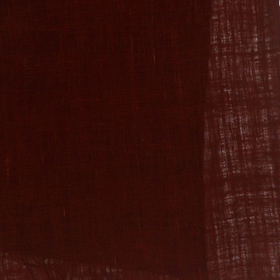 Handgewebter Baumwollschal - Handgesponnener und gewebter Baumwollschal in dunklem Rost