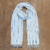 Natural dyes hand woven rayon shawl, 'Tropical Rain' - White and Blue Rayon Shawl Made with Natural Dyes (image 2c) thumbail