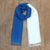 Natural dyes hand woven rayon shawl, 'Night and Day' - Blue and White Hand Crafted Rayon Shawl (image 2b) thumbail
