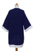 Natural dyes hand woven rayon kimono, 'Indigo Rain' - Natural Indigo and White Open Rayon Kimono Jacket (image 2e) thumbail