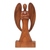 Wood sculpture, 'Guardian Angel' - Hand Carved Wood Angel and Baby Sculpture