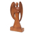 Escultura de madera - Escultura de ángel y bebé de madera tallada a mano