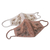 Beaded cotton face masks, 'Glamorous Tan and Ivory' (pair) - 2 Beaded Embroidered Cotton Face Masks in Tan and Ivory (image 2f) thumbail