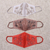 Mascarillas de algodón, (juego de 3) - 3 mascarillas faciales contorneadas de algodón floral bordado