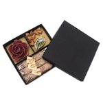 Aromatherapy boxed gift set, 'Burgundy Rose' - Incense and Ceramic Holders Gift Set