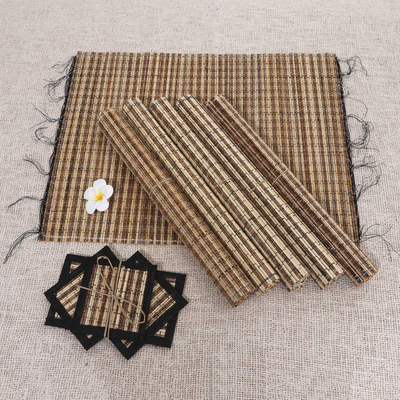 belediging Ademen Nationale volkstelling Woven Bamboo Placemats and Coasters (Set of 6) - Balinese Flavor | NOVICA